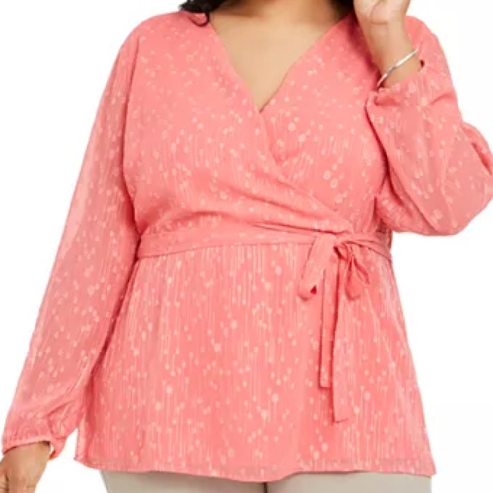 Charter Club Textured Wrap Blouse - NWT